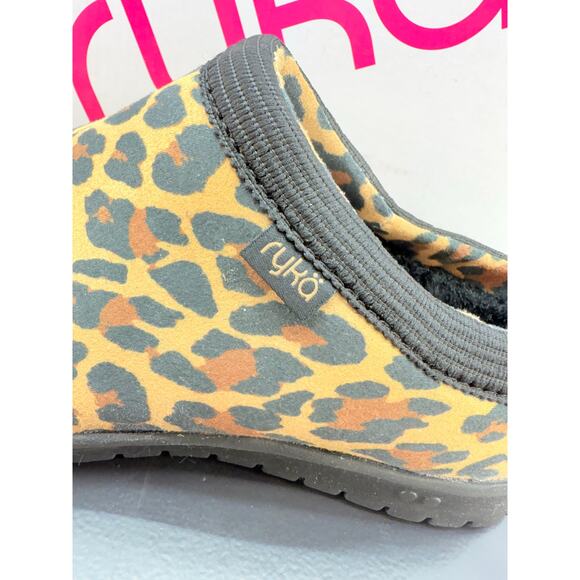 Ryka Steller Cheetah Womens Size 7.5 Wide Slip On Mule Shoes Comfort Clogs - Picture 2 of 11